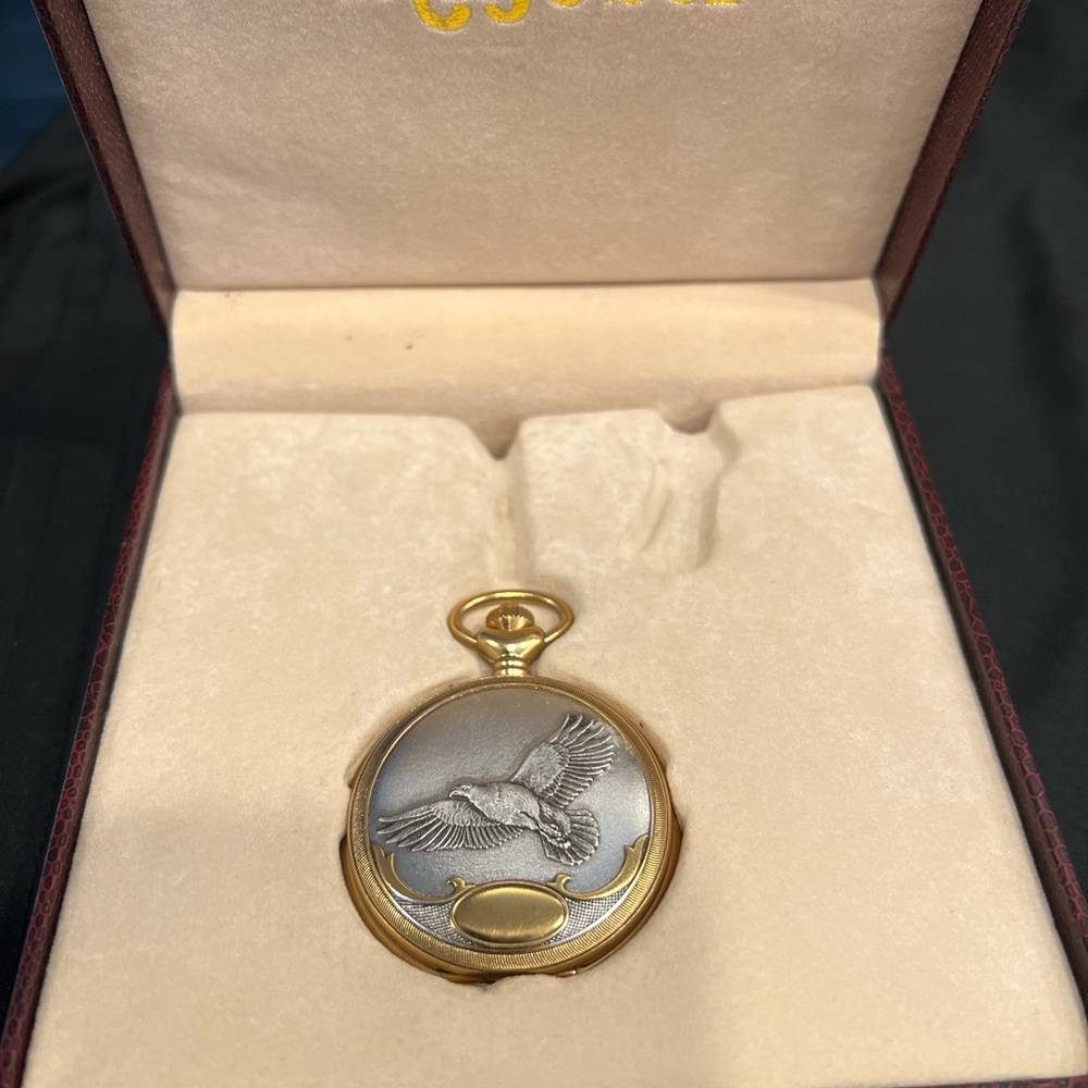Gold and Silver Pocket Watch with Vintage Design